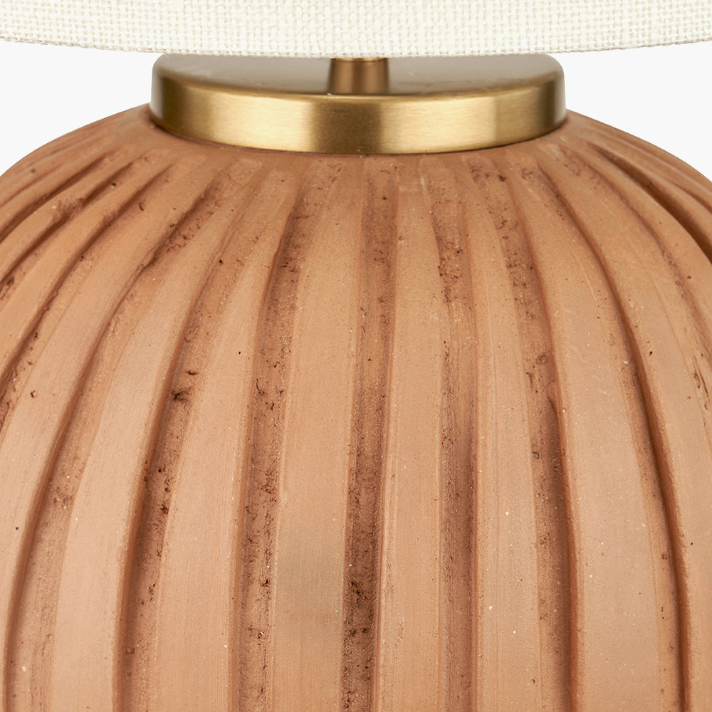 Ezekiel Natural Terracotta Textured Ball Table Lamp
